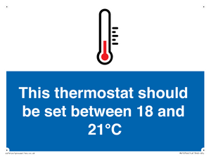 This thermostat should be set between 18 and 21°C